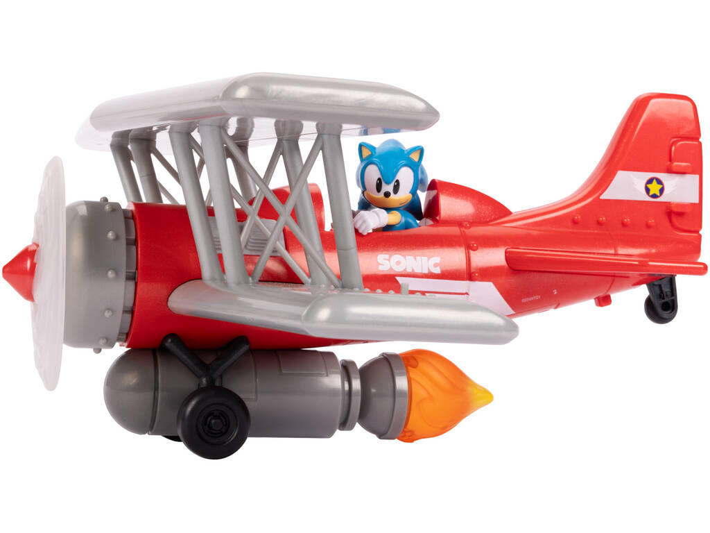 Sonic The Hedgehog Biplano Tornado con Figura Sonic de 6 cm