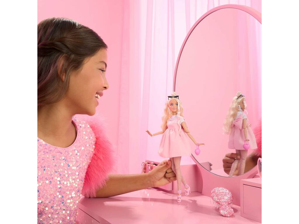 Barbie Deluxe Style Boneca com Vestido Laço Rosa