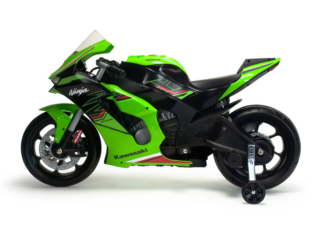 Moto à batterie Kawasaki Ninja ZX R10 vert 12V