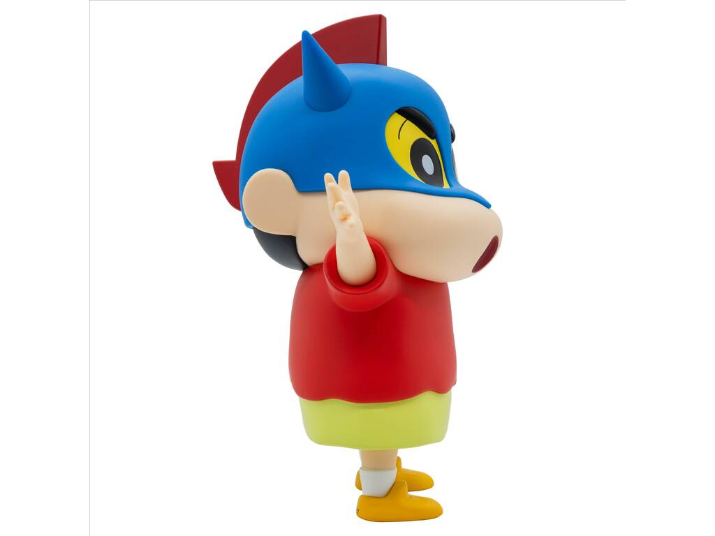 Shinchan Crayon Sofvimates Figura Shinnosuke Nohara Action Kamen Helmet de 20 cm