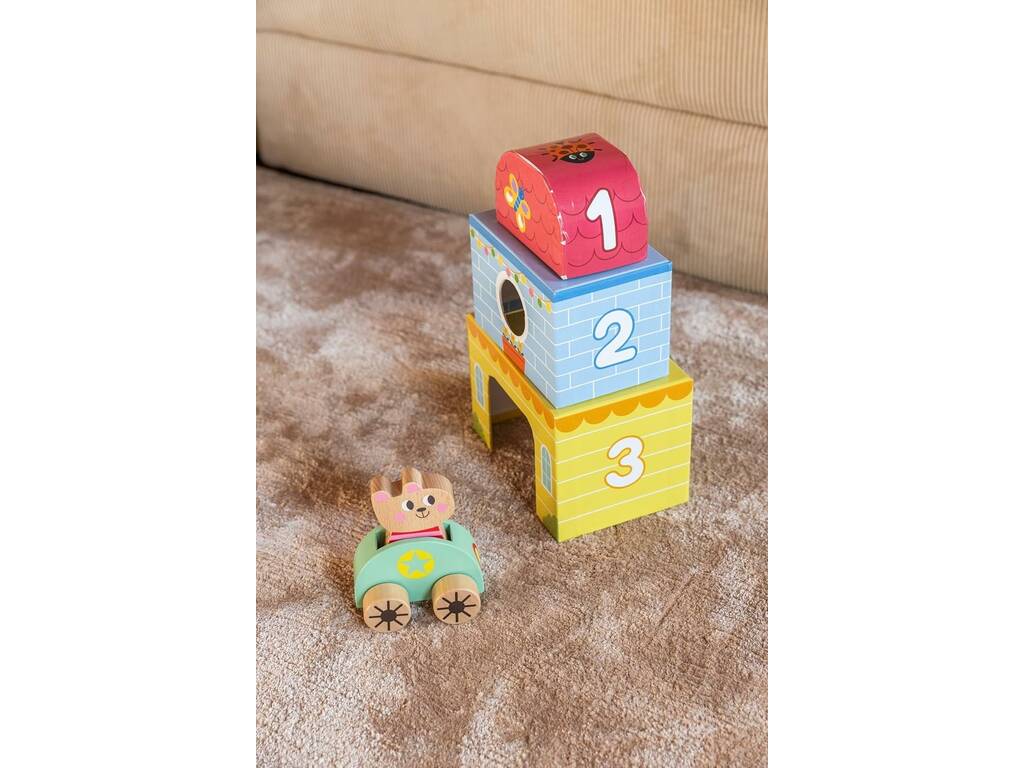 My First Toys con Coche y Sonajero de Madera