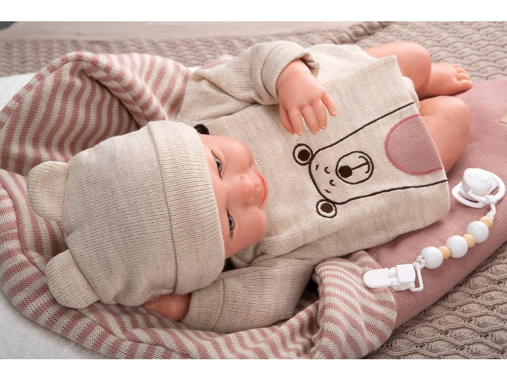 Muñeca Bebé Reborn Lain de 45 Cm con Saco de Dormir