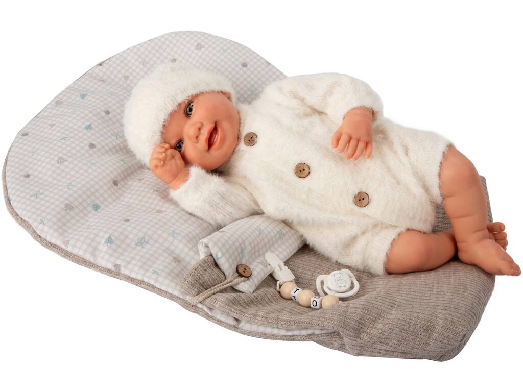 Boneca Bebé Reborn Henar de 45 cm com Canção de Embalar