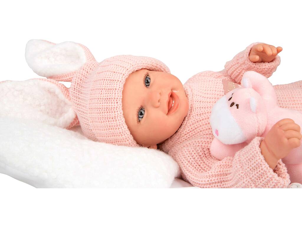 Poupée Reborn Lucia de 45 cm avec coussin et peluche