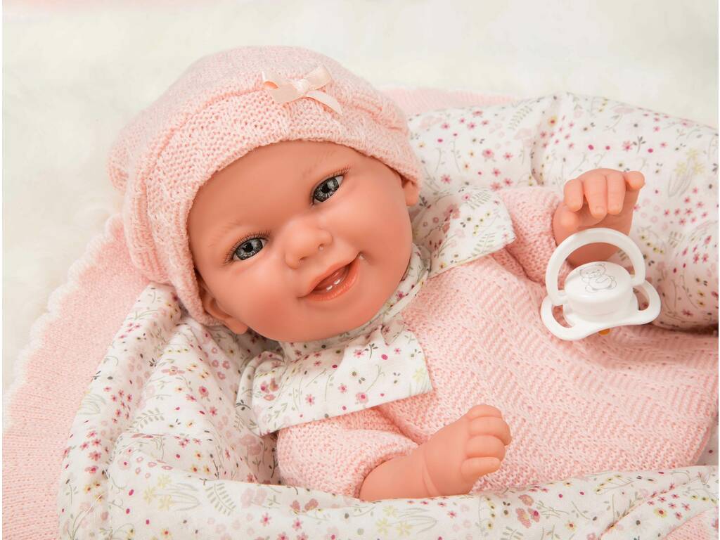 Poupée bébé Elegance Babyto rose de 35 cm avec poids réel et couverture