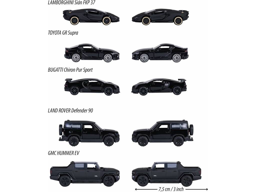 Majorette Pack 5 Carros Black Edition