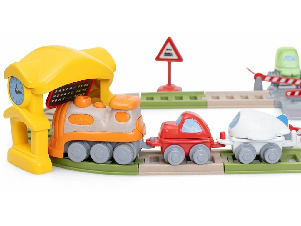 Voie de train électronique avec locomotive motorisée