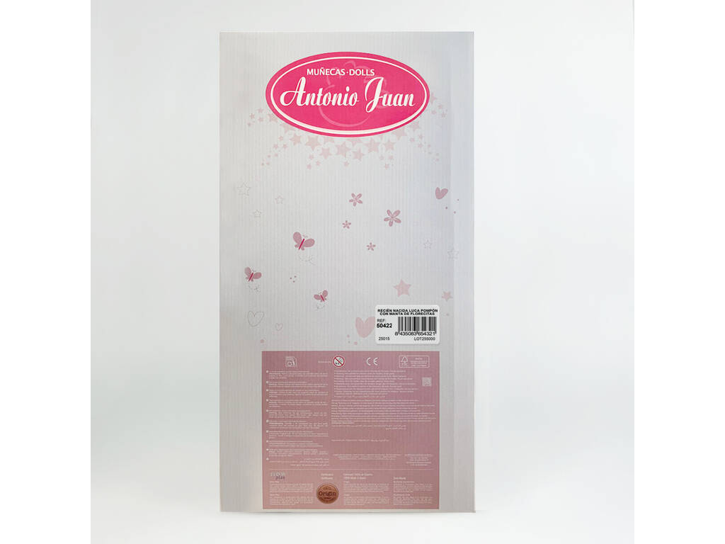 Poupée bébé Luca 42 cm avec couverture à fleurs
