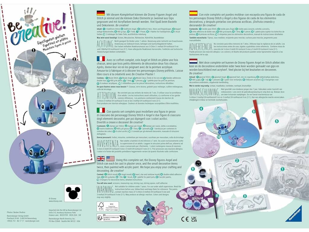 Be Creative Maxi Créations en plâtre Stitch