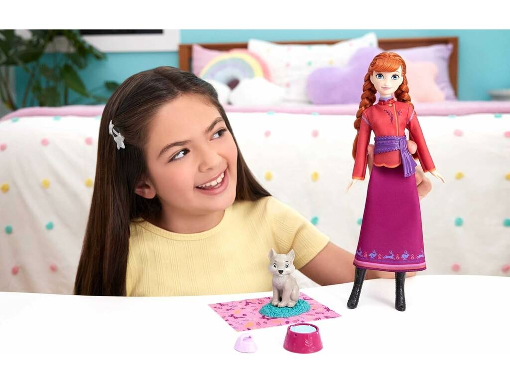 Poupée Anna Frozen avec chiot loup