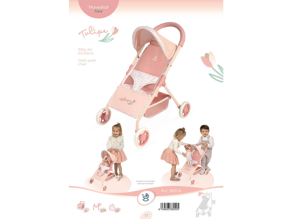 Chariot de poupée Tulipe Ma première poussette