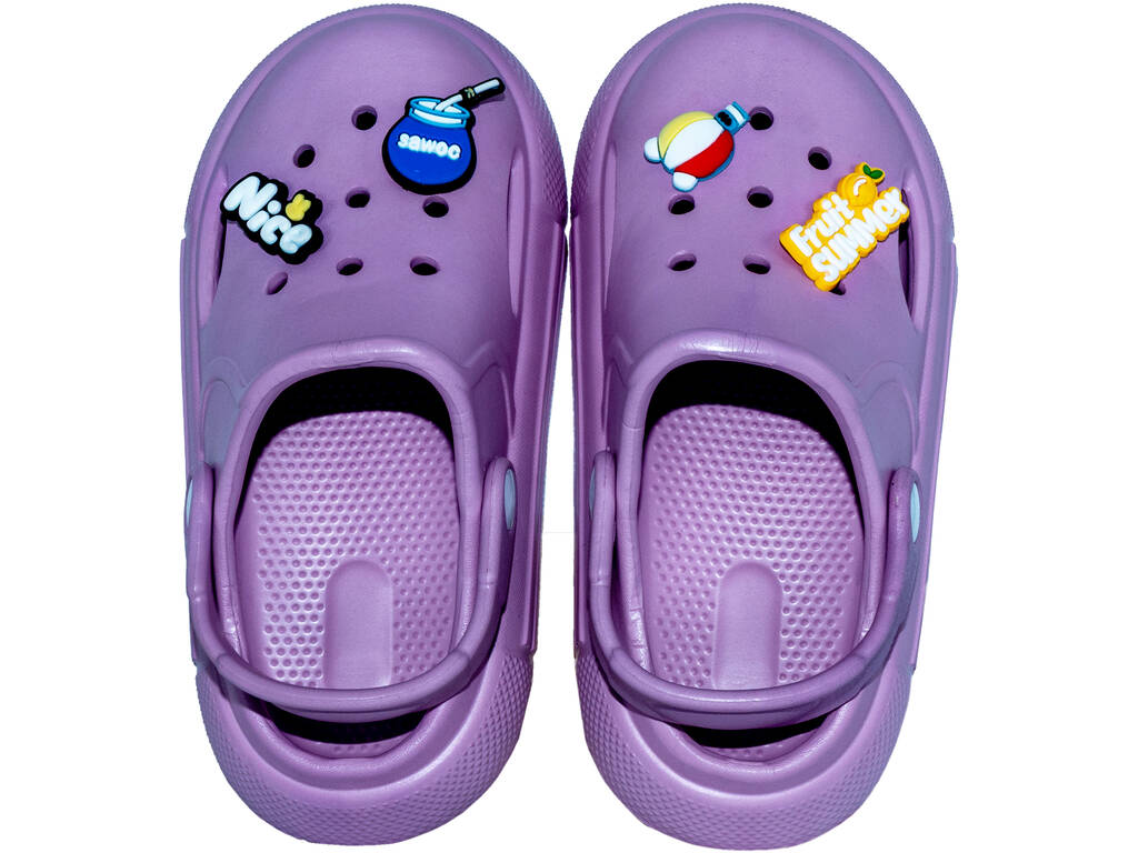 Tamancos Perfurados EVA Infantis Roxo Tamanho 22