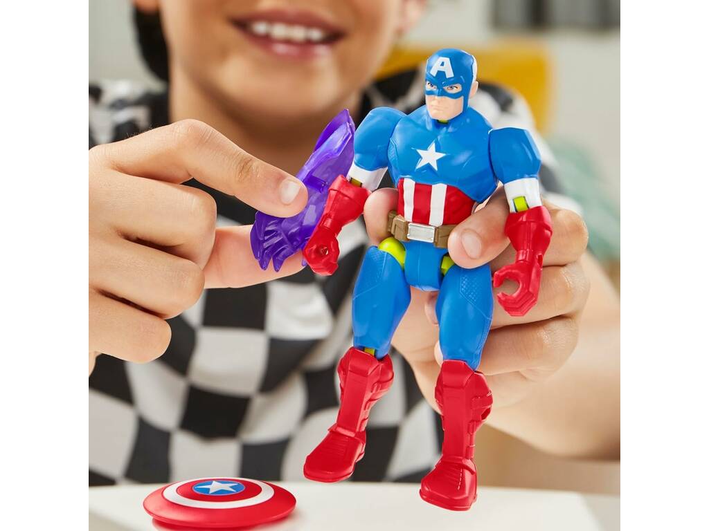 Marvel MixMashers Figura Básica Capitán América con Accesorios