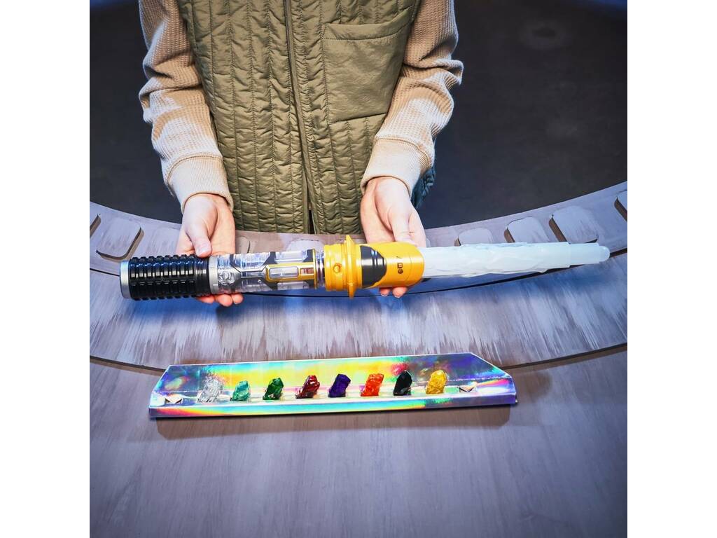 Star Wars Cristal de puissance Sabre laser avec cristaux de puissance, lumière et sons