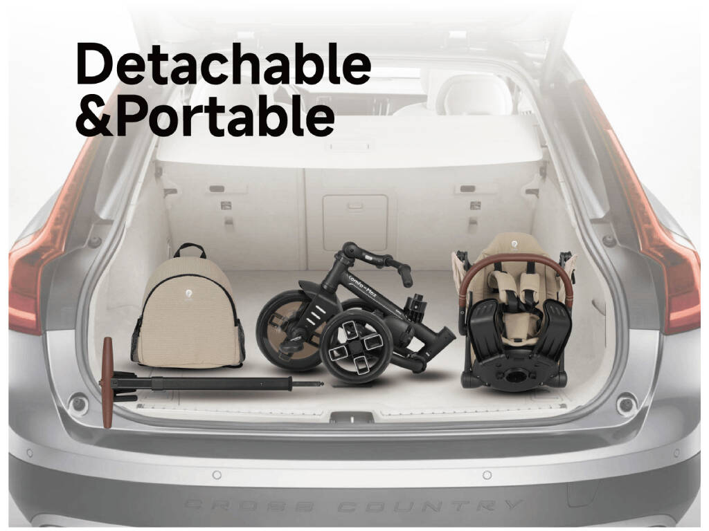 Triciclo Comfo Max 8 en 1 Beige Plegable