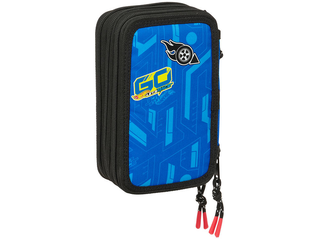 Trousse à crayons triple 37 pièces Hot Wheels Let's Race
