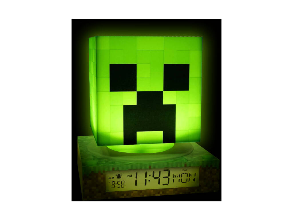 Minecraft Reloj Despertador 3D con Luz Nocturna