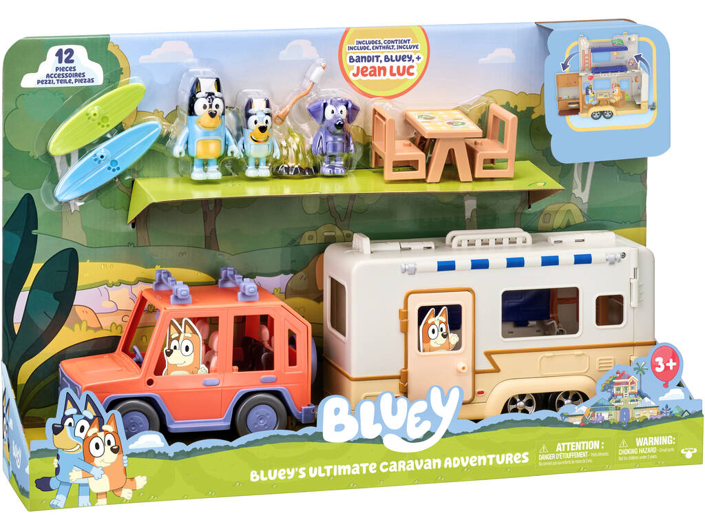 Bluey Set Caravana de Aventuras con Figuras y Accesorios