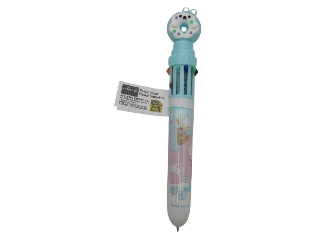 Stylo à bille 10 couleurs avec beignet rotatif 16 cm