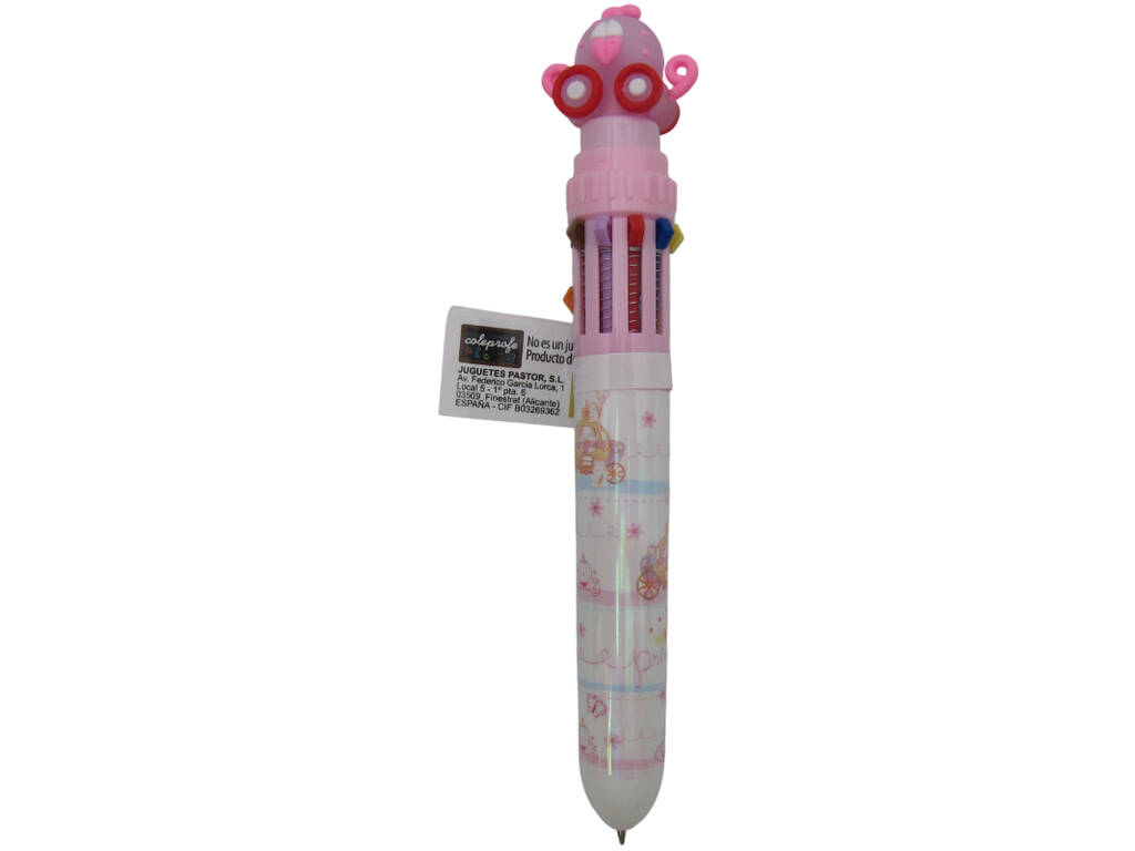 Stylo à bille 10 couleurs avec support rotatif de 15,5 cm