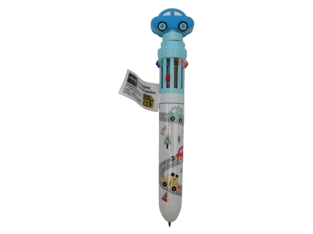 Stylo à bille de 10 couleurs avec voiture rotative de 15 cm