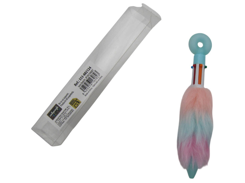 Stylo à bille 6 couleurs avec beignet et fourrure 16,5cm