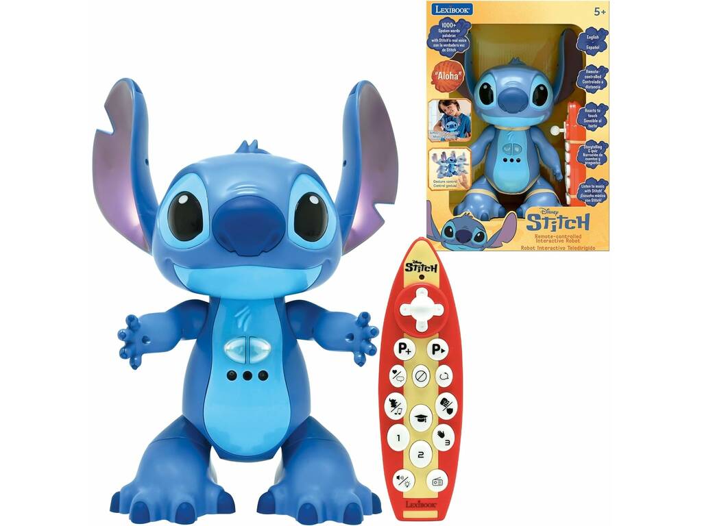 Disney Stitch Rotbot interactif télécommandé bilingue de 26 cm