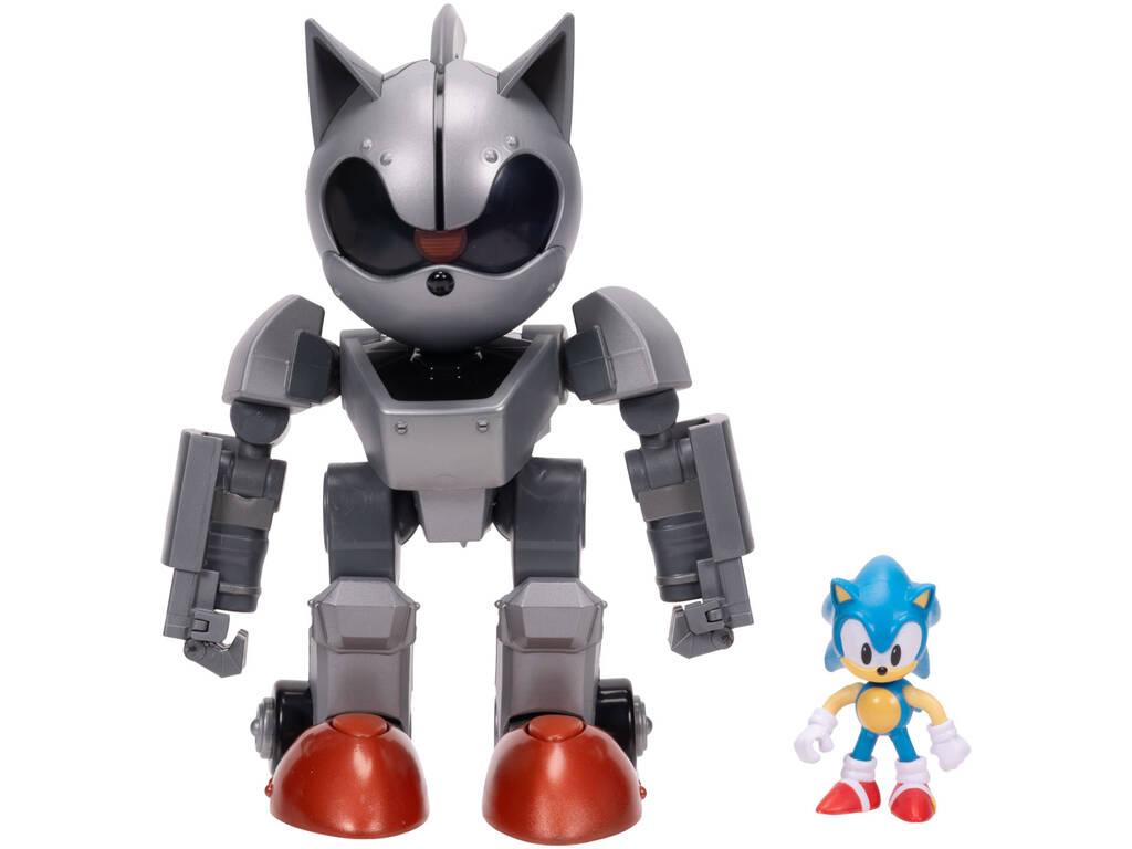 Sonic The Hedgehog Figura Sonic de 6 cm con Giant Mecha Sonic de 22 cm con Luz
