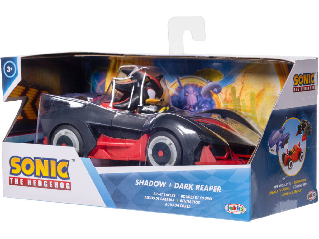 Sonic The Hedgehog Figura Shadow con Vehículo Dark Reaper de 16 cm