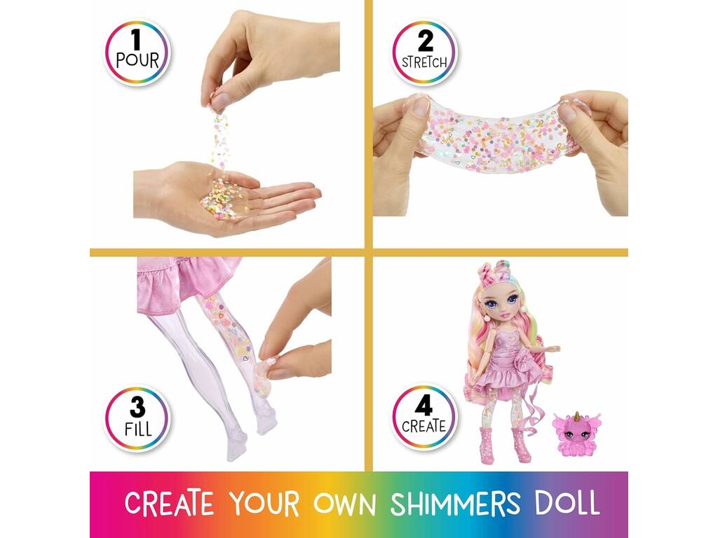 Rainbow High Shimmers Bella Parker con Slime e Mascotte