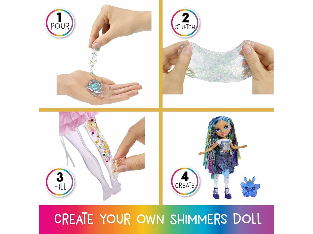 Rainbow High Shimmers Muñeca Skyler Bradshaw con Slime y Mascota