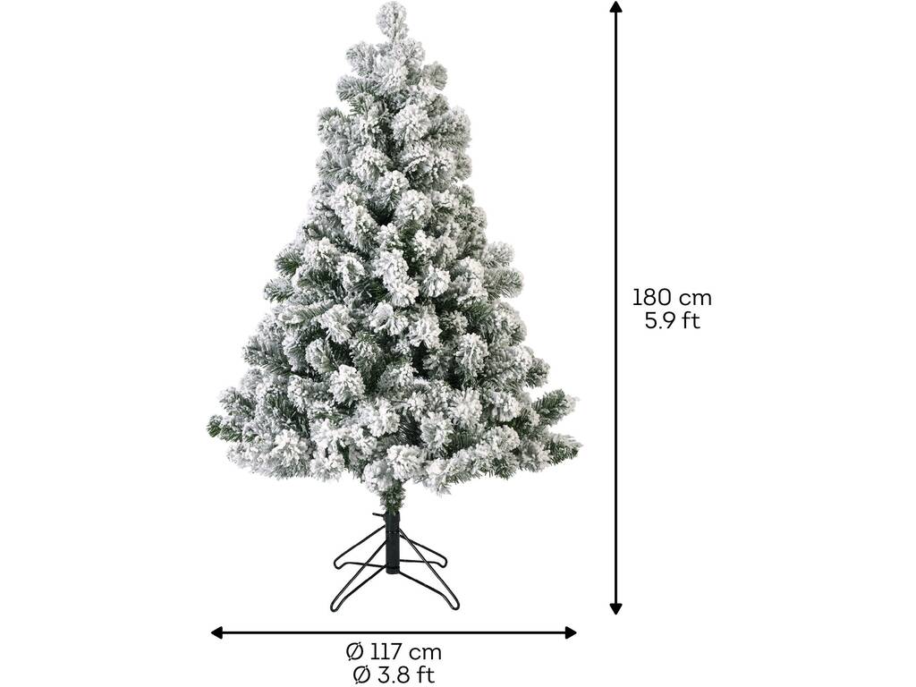 Sapin de Noël Imperial Nevado de 180 cm avec 525 branches Everlands