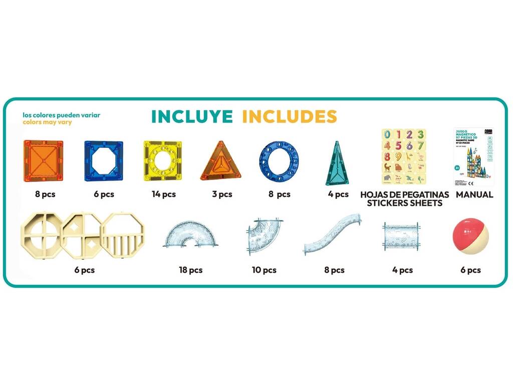 Jeu de construction magnétique avec 97 pièces