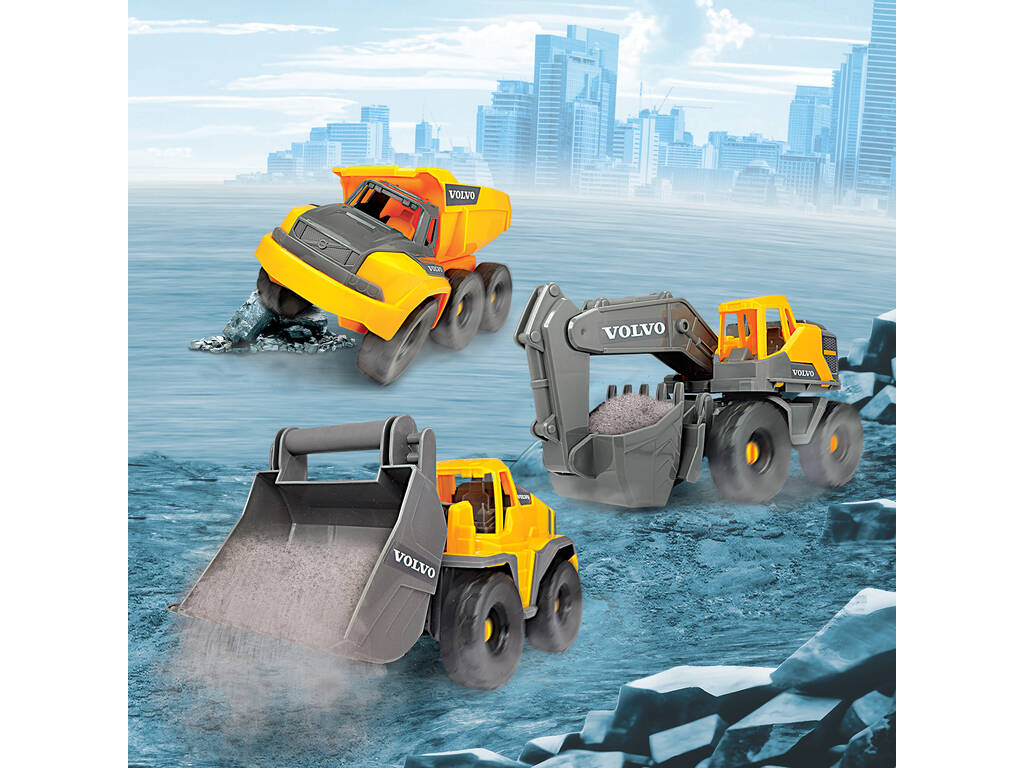 Lot de 3 véhicules de chantier Volvo 26 cm.