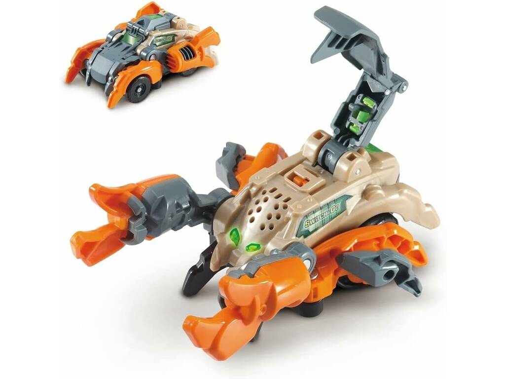 Switch & Go Dinos 1 Click et Fire 2 en 1 de 15 cm avec lumière et phrases