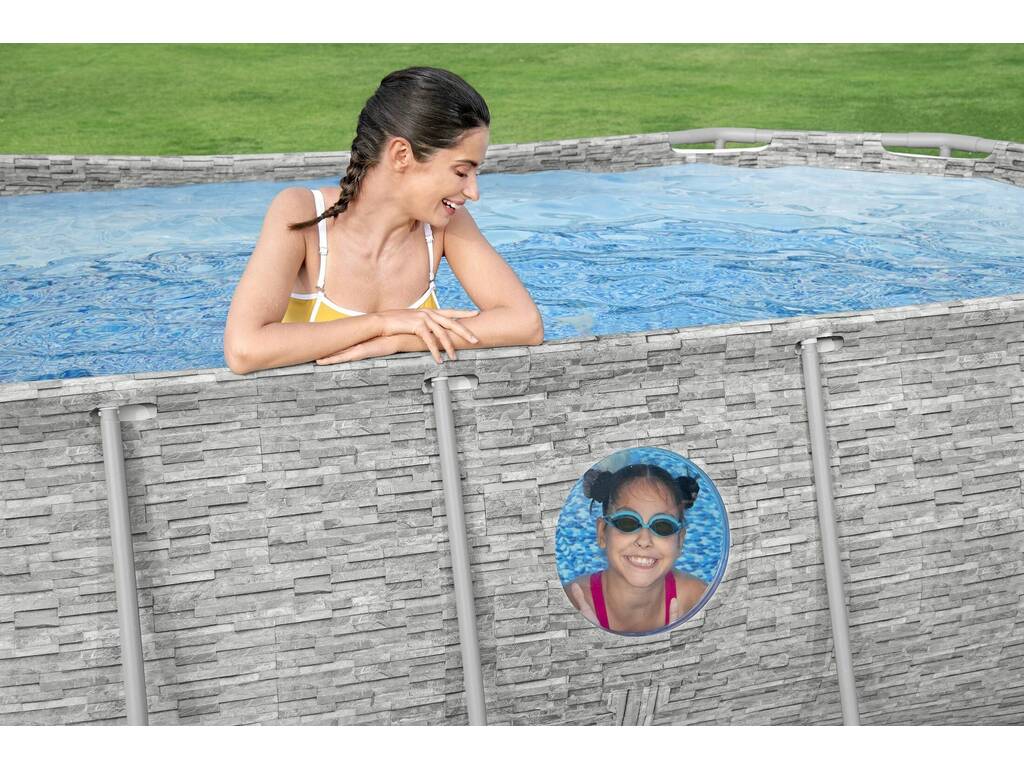 Piscina Desmontável Oval Steel Pro Max Splashview 427x250x100 cm. Bestway 56714