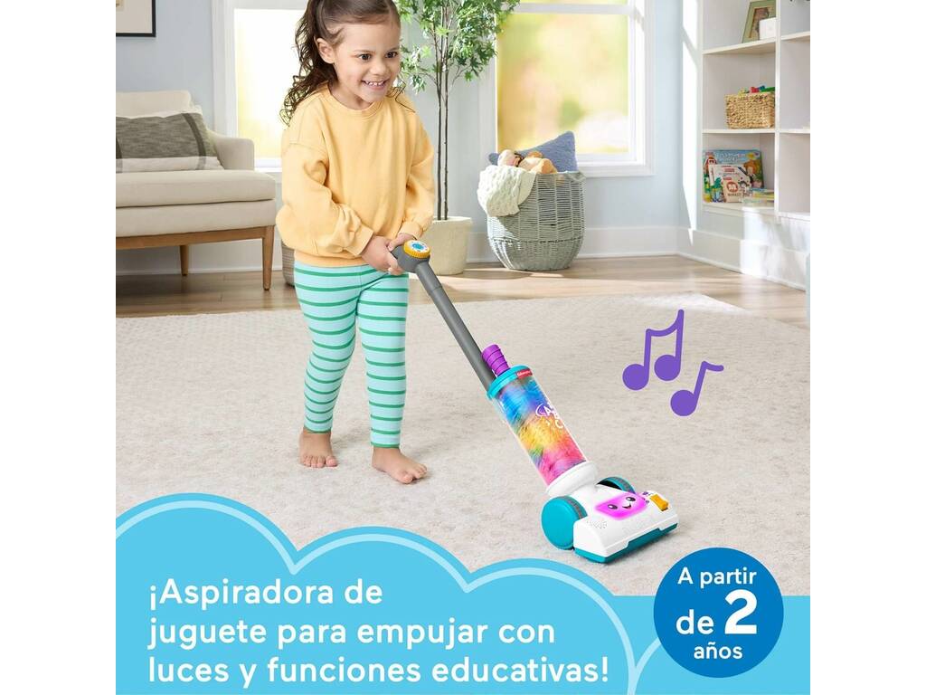 Fisher Price Ri e Aprende Aspirador 2 em 1 com Luz e Sons