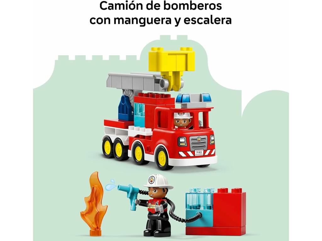 Lego Duplo Camião de Bombeiros com Mangueira e Bombeiros