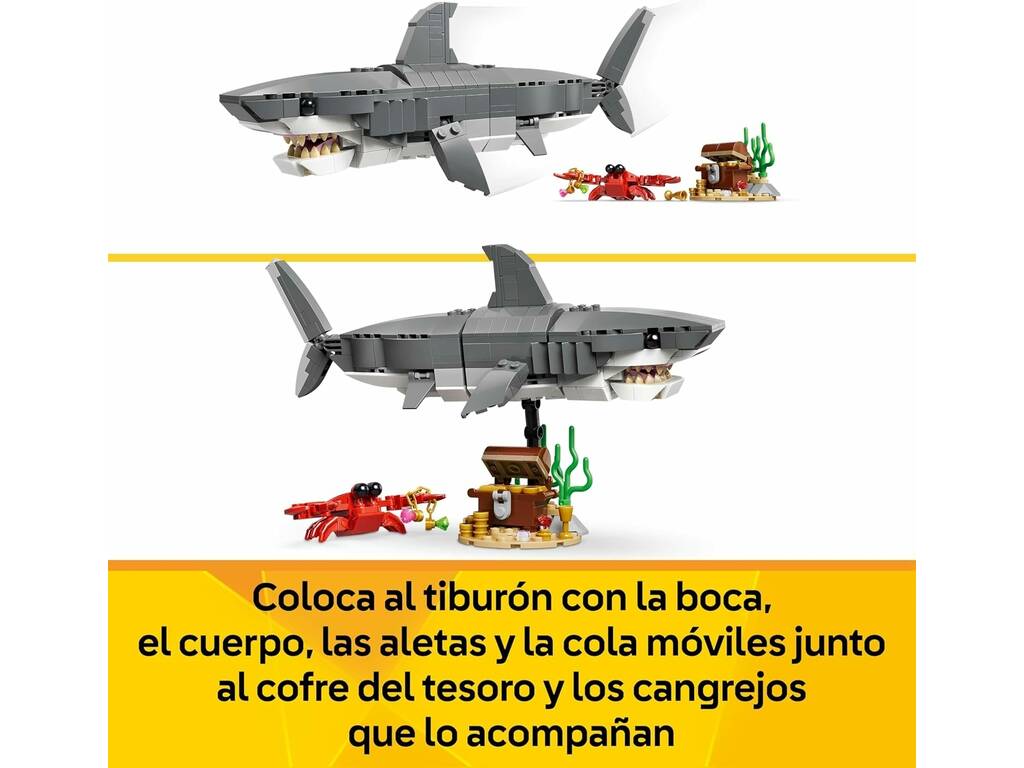 Lego Creator 3 in 1 Squalo feroce con scrigno del tesoro