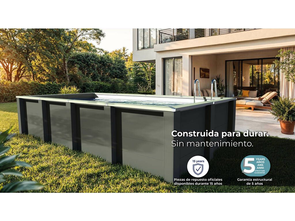 Piscina rettangolare in composito 455 x 315 x 126 cm Gre KPCOR46T