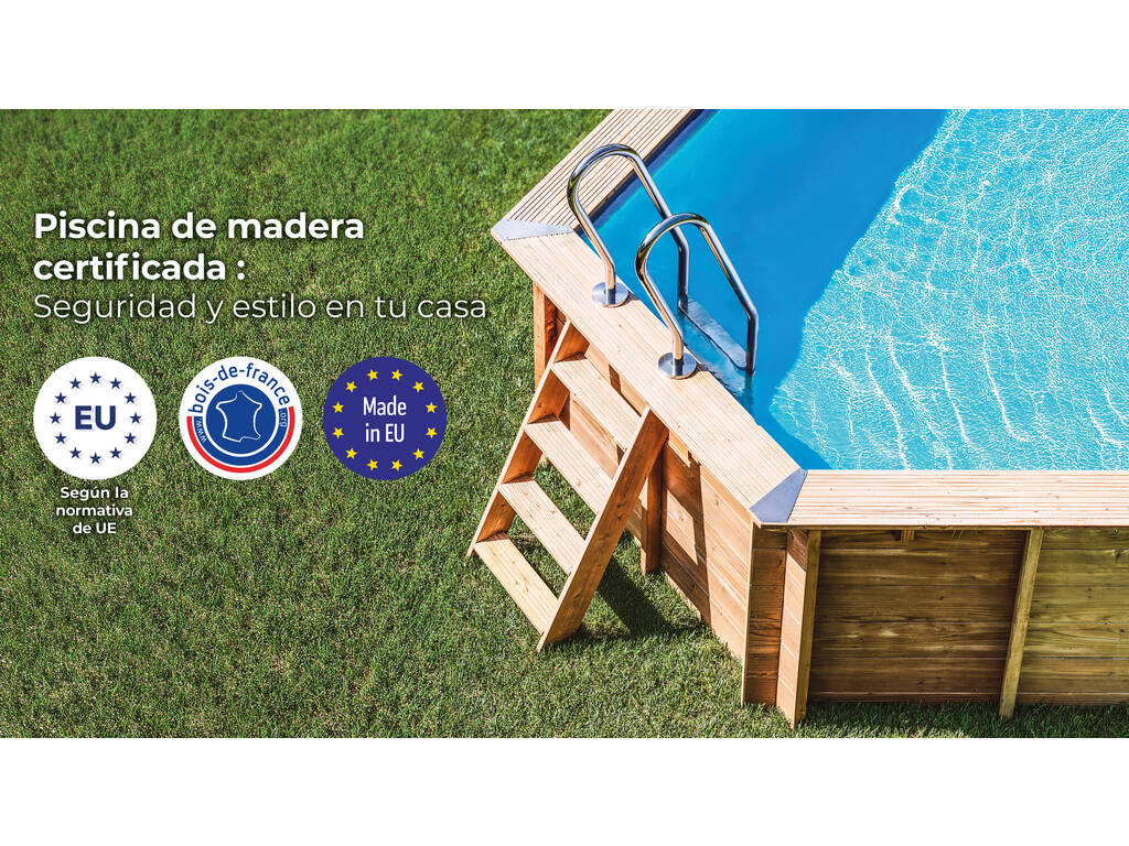 Piscina ovale in legno Bambu 2 di 535 x 335 x 136 cm Gre WPBAMB2