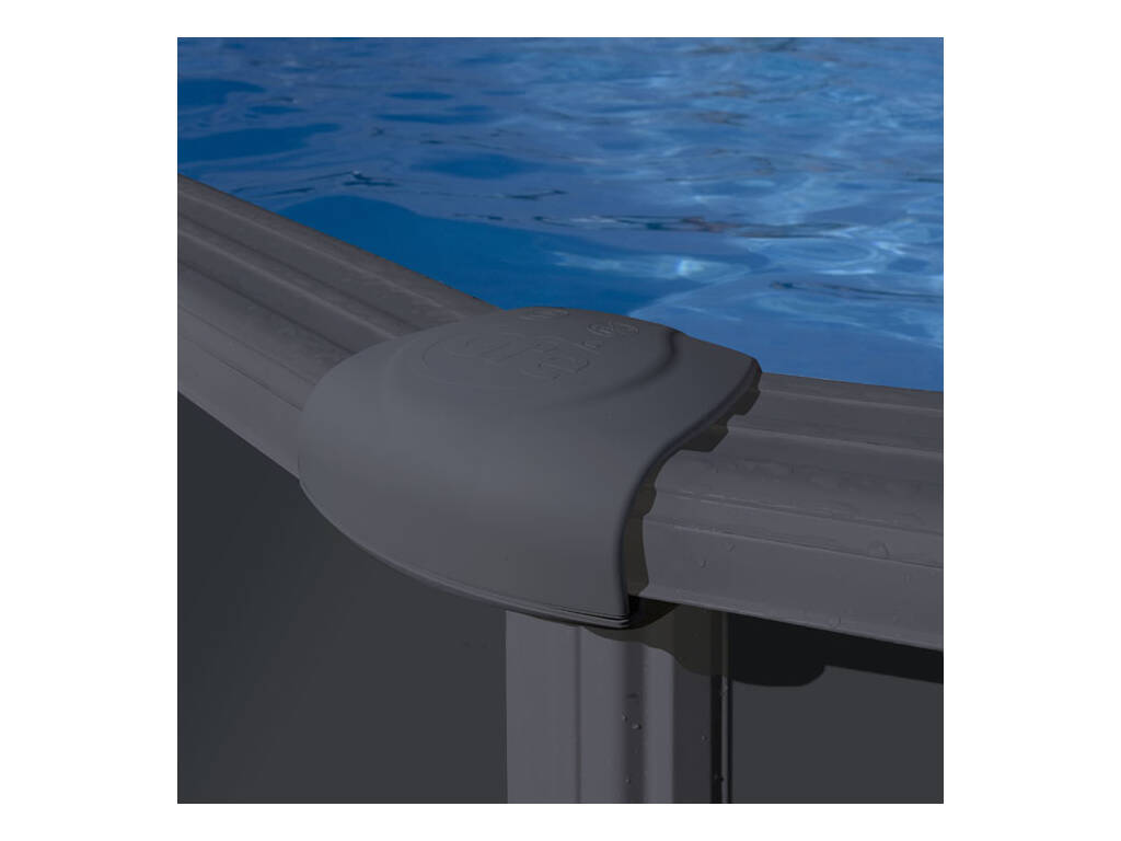Piscina ovale Aspetto antracite 730 x 375 x 132 cm Gre KITPROV738GY