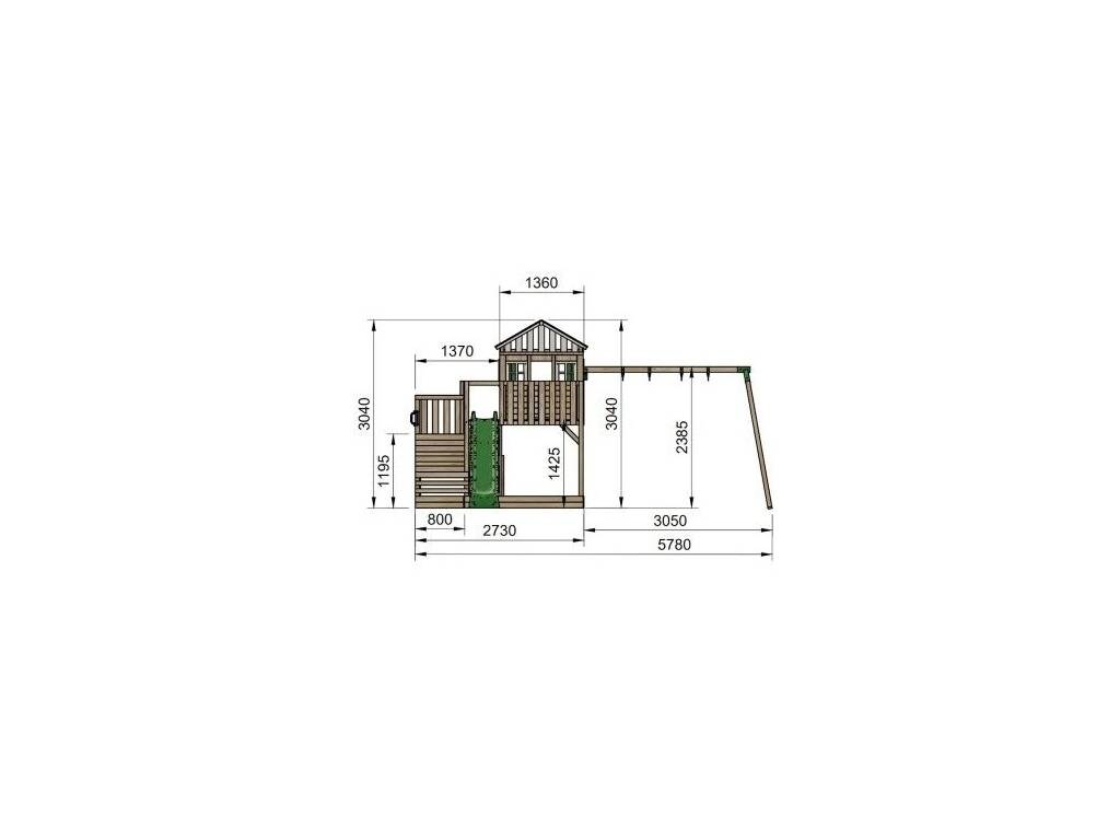Parque Infantil Siracusa XL com Baloiço Duplo de 304x578x486,5 cm Masgames MA700442X
