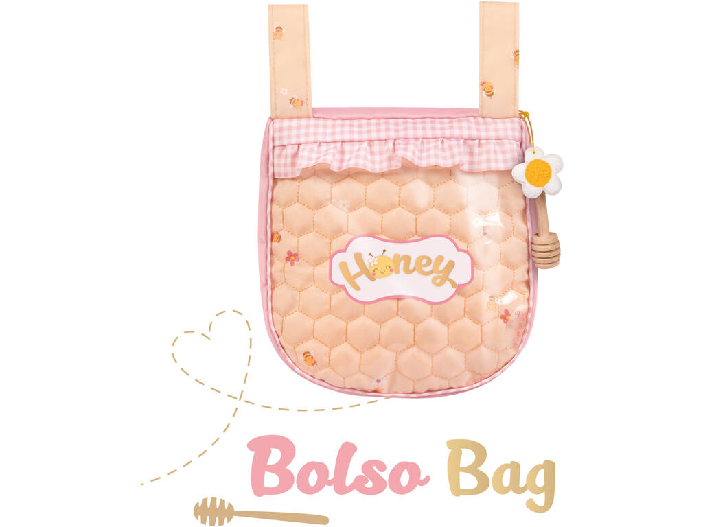 Carro de Muñecas Plegable Honey con Bolso y Peluche