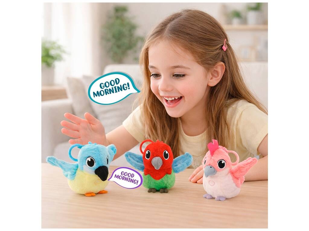 Club Petz Peluche Parlanchín Chatty Parrots de 12 cm