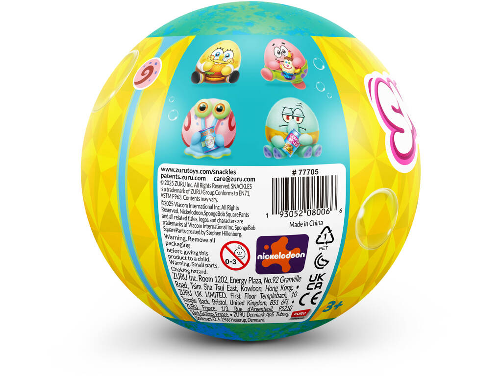  Zuru Snackles SpongeBob Surprise Bola de Peluche Série 1 