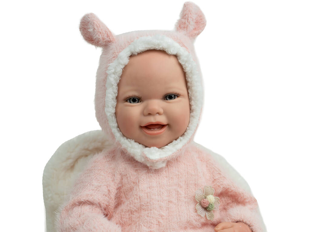 Muñeca Bebé Reborn Kira de 45 cm con Chupete y Saquito de Dormir - imagen 6