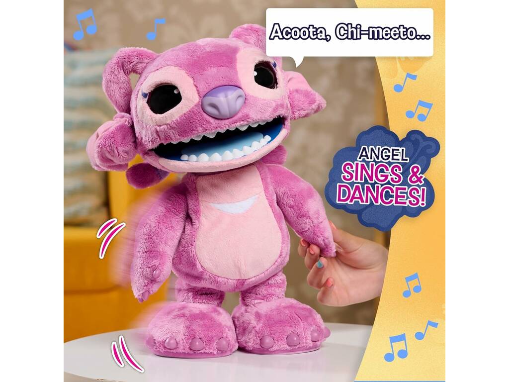 Disney Stitch Muñeco Interactivo Angel con Más de 100 Sonidos y Reacciones de 40 cm - imagen 6