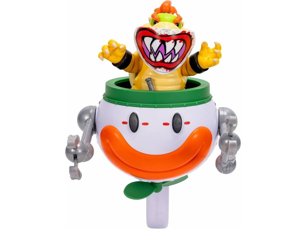 The Super Mario Galaxy Movie Figura Bowser Jr de 14 cm con Cápsula Payaso y Accesorios