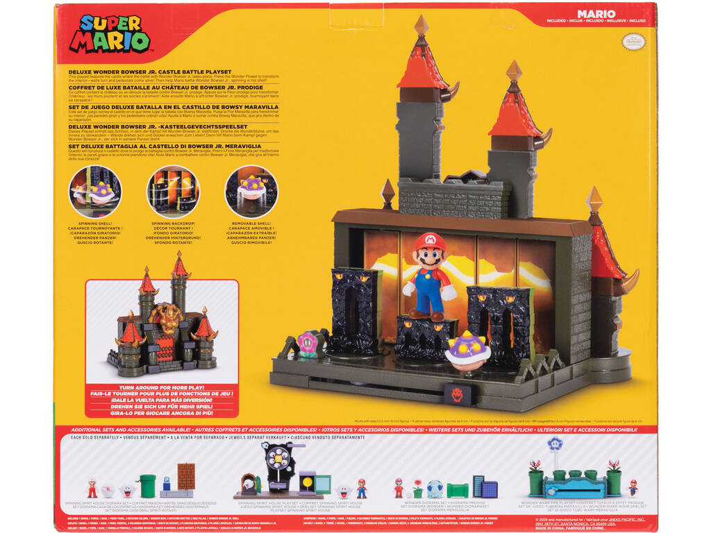 Super Mario Set de Juego Deluxe Batalla en el Castillo de Bowsy Maravilla con Figura Mario